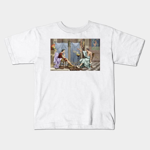 Alexander of Macedon and Aristotle (H400/0211) Kids T-Shirt by SciencePhoto